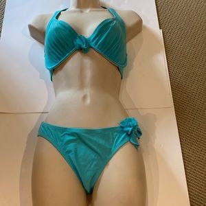 ESPRIT BEACH BIKINI IN TURQUOISE WITH FLOWERS